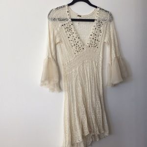 Free People lace dress with beaded design size XS